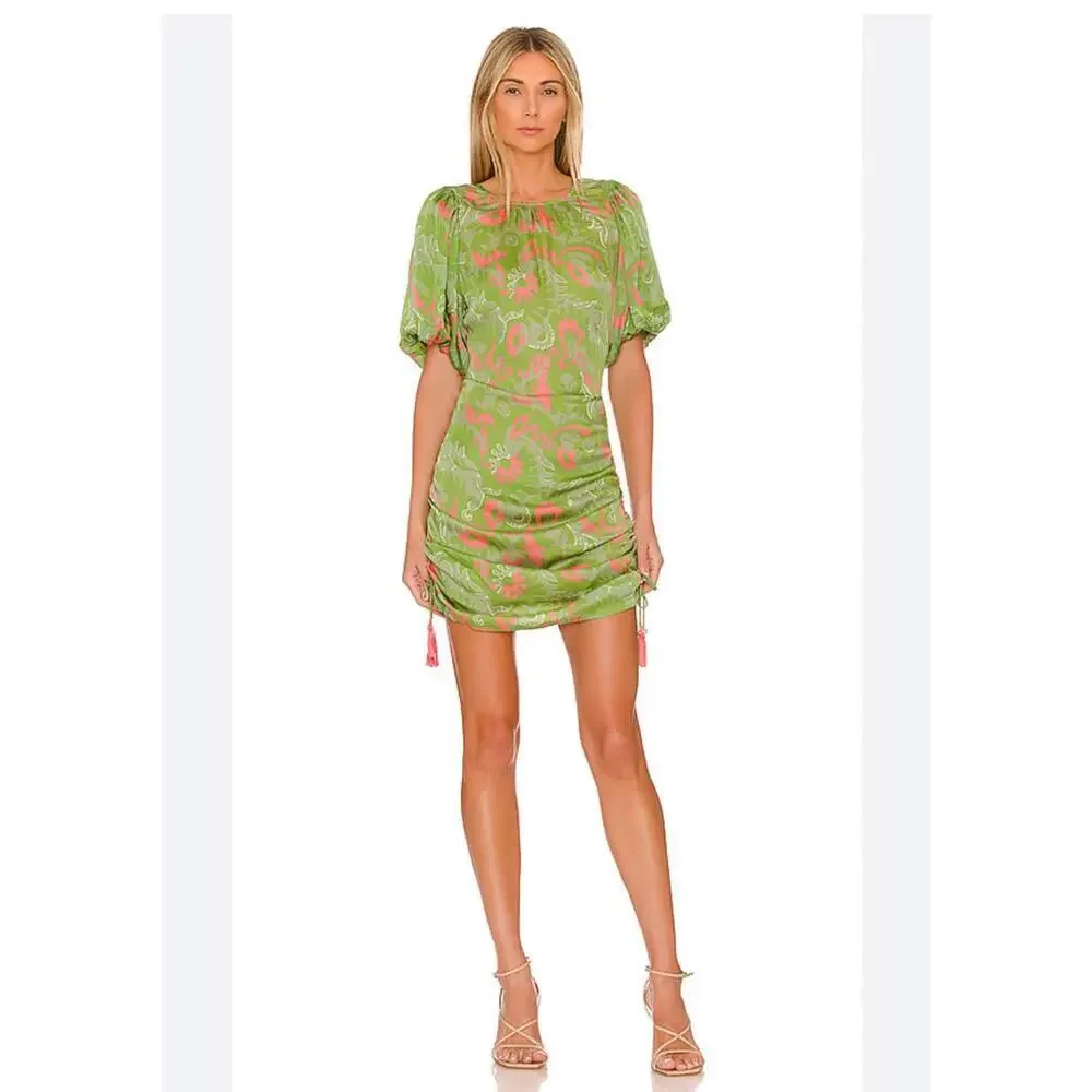 Cleobella Kamila Women's Green and Pink Vacation Dress XS - Picture 2 of 6